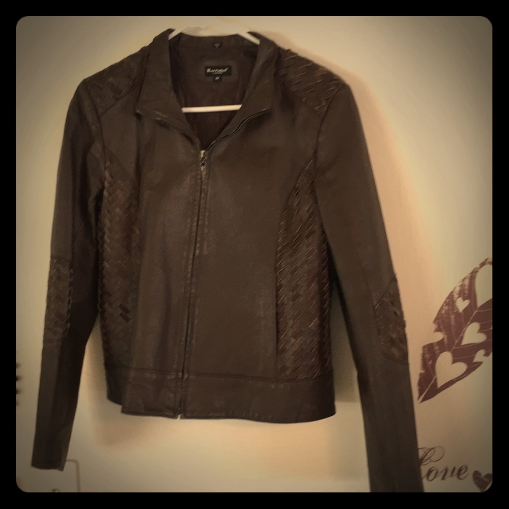Braided leather jacket